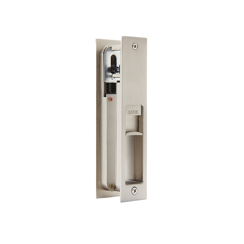 Ironmongery Gemini Satin Chrome Tone Pocket Door Privacy Sliding Lock