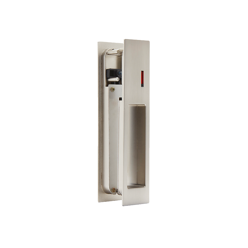 Ironmongery Gemini Satin Chrome Tone Pocket Door Privacy Sliding Lock