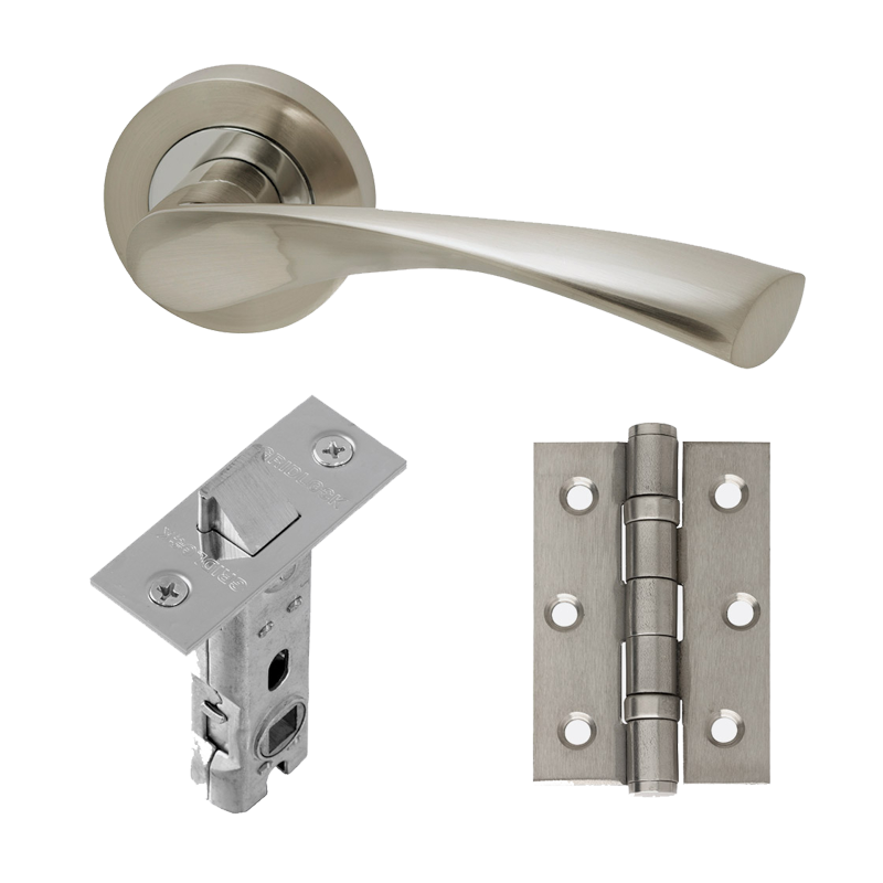 Ironmongery Solar Chrome Tone Handle Hardware Pack