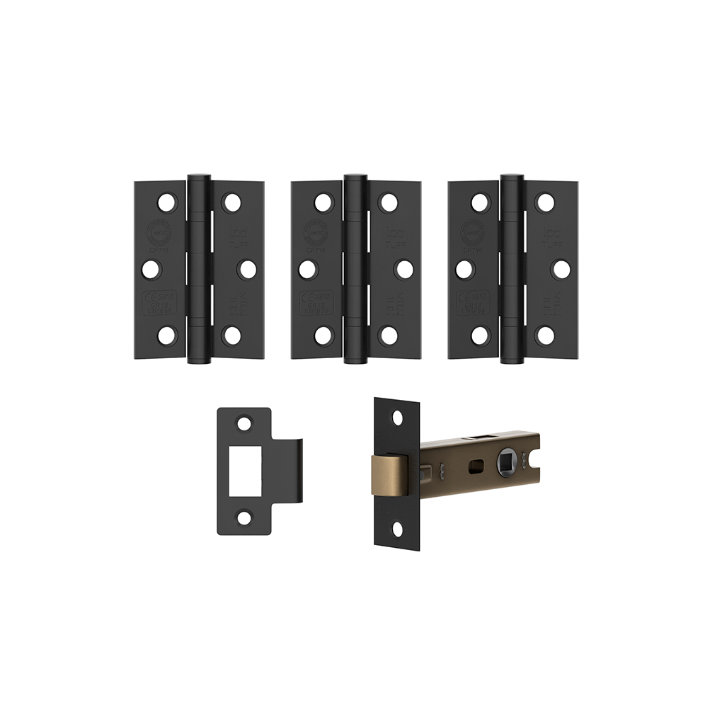 Matt Black Internal Hinge and Latch Pack