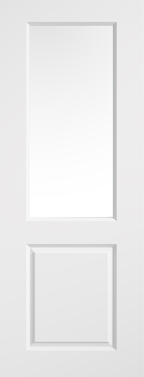 White Moulded Smooth 2 Panel Glazed